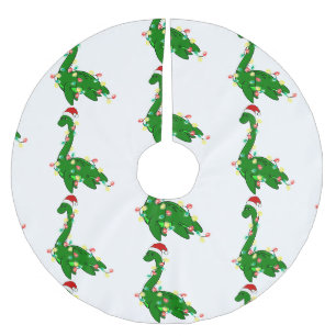 hässliche Weihnachtssanta Loch ness Monster Polyester Weihnachtsbaumdecke