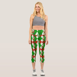 hässliche Weihnachtssanta Zombie-Raute Capri Leggings