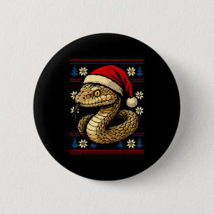 Hässliche Weihnachtsschlange Santa Hut Button