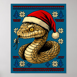 Hässliche Weihnachtsschlange Santa Hut  Poster