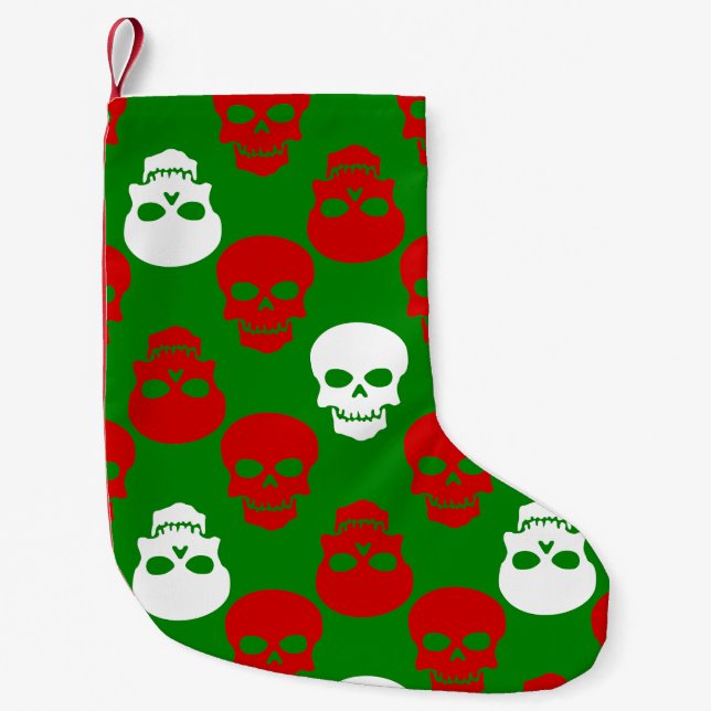 hässliche Weihnachtsschnecken rot-weiß-grün Kleiner Weihnachtsstrumpf (Vorderseite)