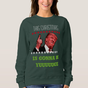 Hässliche Weihnachtsstrickjacke Donald Trump für Sweatshirt