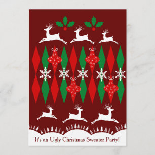 Hässliche Weihnachtsstrickjacke Einladung