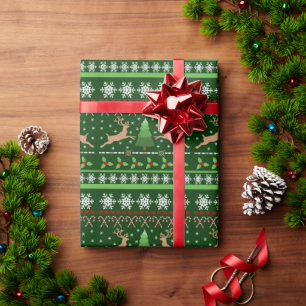 Hässliche Weihnachtsstrickjacke-inspirierter Geschenkpapier