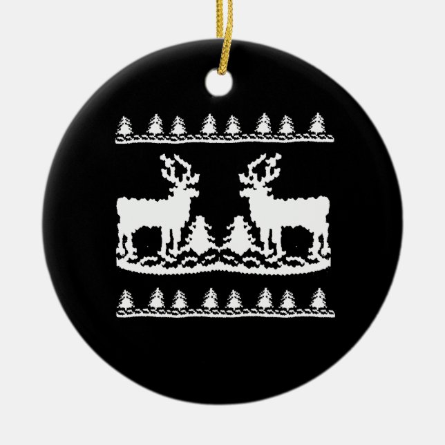Hässliche Weihnachtsstrickjacke - Keramik Ornament (Vorne)