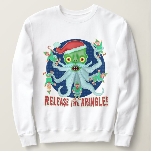 Hässliche Weihnachtsstrickjacke-lustige Freigabe Sweatshirt (Design vorne)