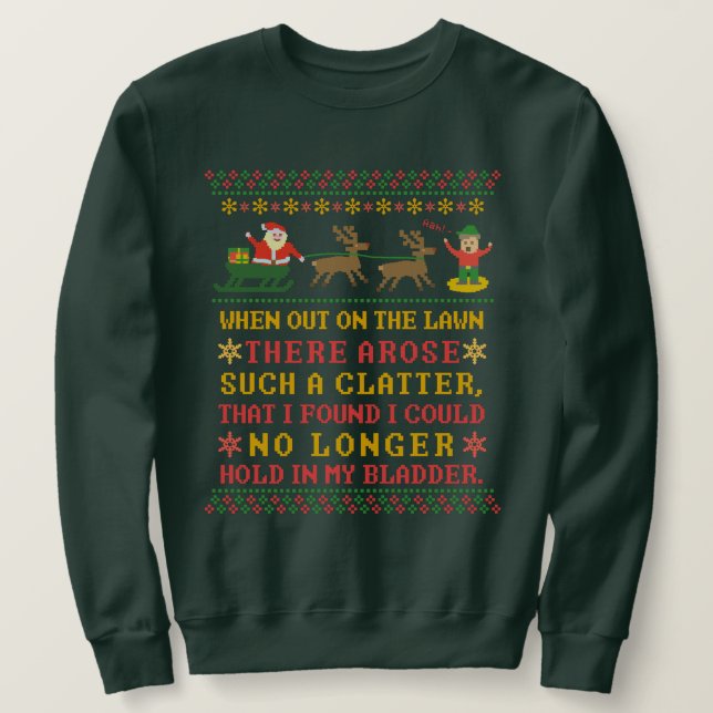 Hässliche Weihnachtsstrickjacke lustiges Twas die Sweatshirt (Design vorne)