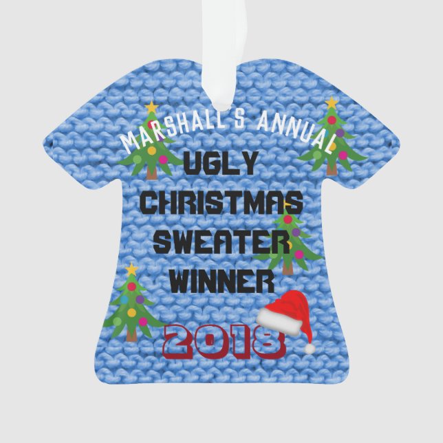Hässliche Weihnachtsstrickjacke-Preisverzierung Ornament (Vorderseite)