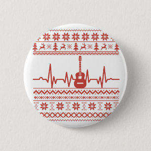 hässliche Weihnachtsswitscher akustische Gitarre Button
