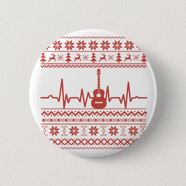 hässliche Weihnachtsswitscher akustische Gitarre Button (Vorderseite)