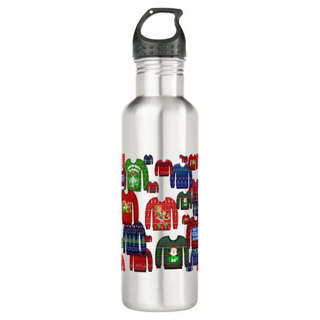 hässliche Weihnachtsswitzer Edelstahlflasche (Vorderseite)
