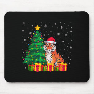Hässlicher Bengal-Tiger-Weihnachtsmannhut Weihnach Mousepad