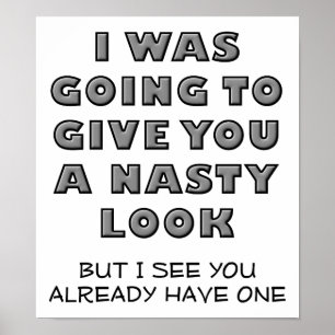 Hässlicher Blick Lustiges Poster