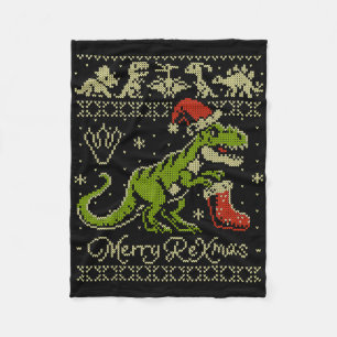Hässlicher Dinosaurier-Weihnachten-Pullover - Lust Fleecedecke