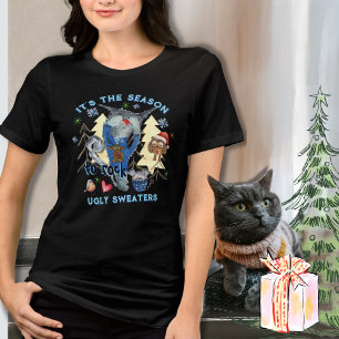 Hässlicher Felsenpullover Lustige Katze & Maus Sch Tri-Blend Shirt