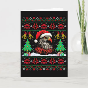 Hässlicher Habicht-Santa-Hut Weihnachtsbaum Habich Karte