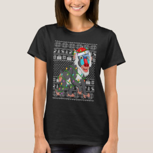 Hässlicher Pullover Stil Xmas Lichter Santa Pavian