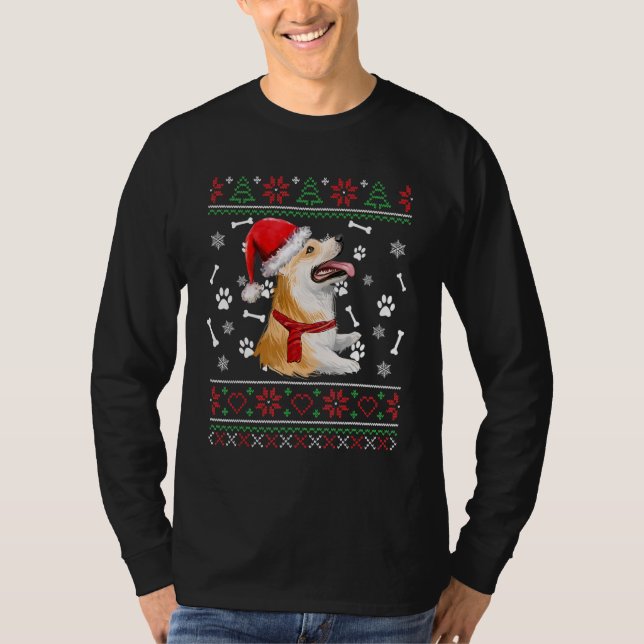 Hässlicher Pullover Weihnachten Corgi Hund Santa H (Vorderseite)