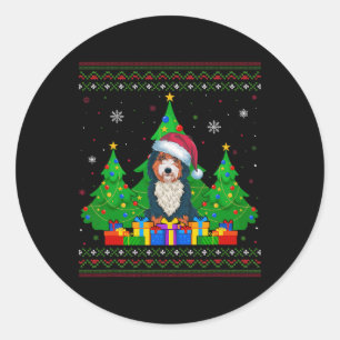 Hässlicher Pullover Weihnachtsbaum Santa Hut Berne Runder Aufkleber
