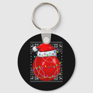 Hässlicher Sportler Weihnachtsmannhut Bocce Ll Chr Schlüsselanhänger