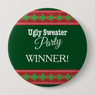 Hässlicher Strickjacke-WeihnachtsParty-Sieger Button