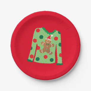 Hässlicher Strickjacke-WeihnachtsParty-Teller Pappteller