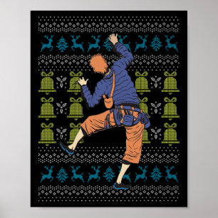 Hässlicher Weihnachten Felsenklettern Kletterer We Poster