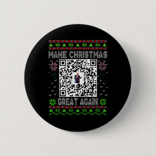 Hässlicher Weihnachten Lustiger Qr Präsident Trump Button