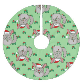 hässlicher Weihnachts-Chinchilla Weihnachtsmann St Polyester Weihnachtsbaumdecke
