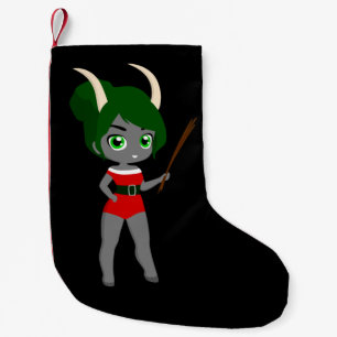 hässlicher Weihnachts-Frau-Krampus Kleiner Weihnachtsstrumpf
