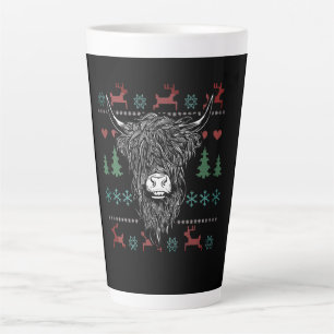 Hässlicher Weihnachts-Hochlandkuh Milchtasse