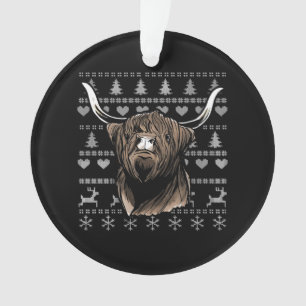 Hässlicher Weihnachts-Hochlandkuh Ornament