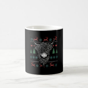 Hässlicher Weihnachts-Hochlandrind Kaffeetasse