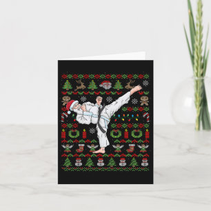 Hässlicher Weihnachts-Karate-Weihnachtsmann-Kampfs Karte