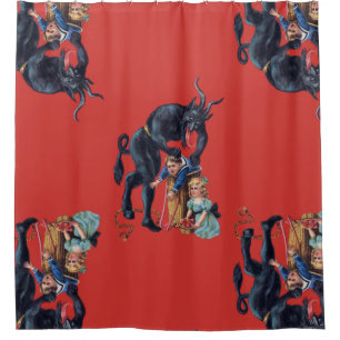 hässlicher Weihnachts-Krampus Antikrot Duschvorhang