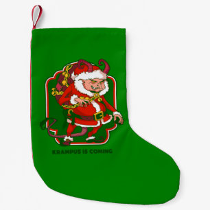 hässlicher Weihnachts-Krampus kommt lustig Kleiner Weihnachtsstrumpf