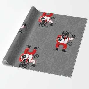 hässlicher Weihnachts-Krampus-Weihnachtsmann-Monst Geschenkpapier