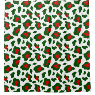 hässlicher Weihnachts-Leopardenprint Duschvorhang