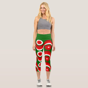 hässlicher Weihnachts-Mod groovy grün Capri Leggings