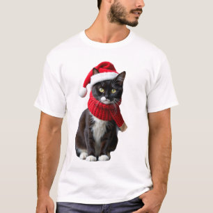 Hässlicher Weihnachts-Schwarzer-Katze-Weihnachtsma T-Shirt
