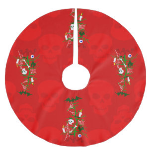 hässlicher Weihnachtsbaum-Schädel verflucht Polyester Weihnachtsbaumdecke