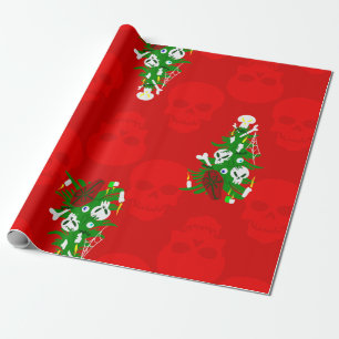 hässlicher Weihnachtsbaum-Totenkopf-Sarg Geschenkpapier