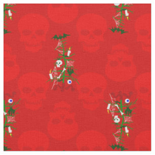 hässlicher Weihnachtsbaum-Totenkopf verflucht Stoff