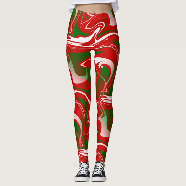 hässlicher Weihnachtsdruck aus Marmor Leggings (Vorderseite)
