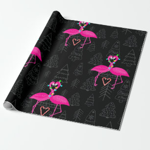 hässlicher Weihnachtsflamingo-Kandisherz  Geschenkpapier