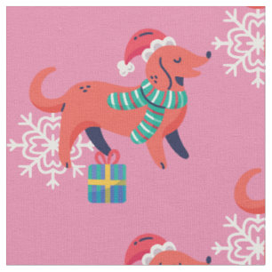 hässlicher Weihnachtshund Santa Weihnachten Schnee Stoff