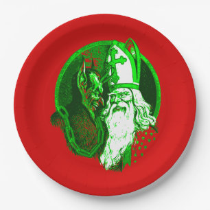hässlicher Weihnachtskrampus st nicholas santa Pappteller