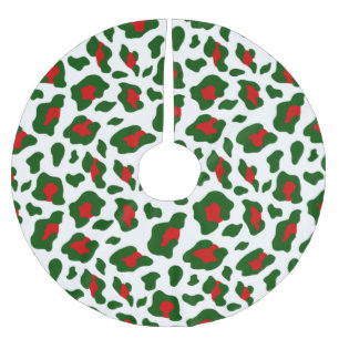 hässlicher Weihnachtsleoparddruck Polyester Weihnachtsbaumdecke