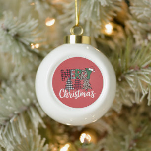 Hässlicher Weihnachtsmann Merry and Bright Weihnac Keramik Kugel-Ornament
