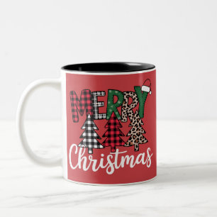 Hässlicher Weihnachtsmann Merry and Bright Weihnac Zweifarbige Tasse